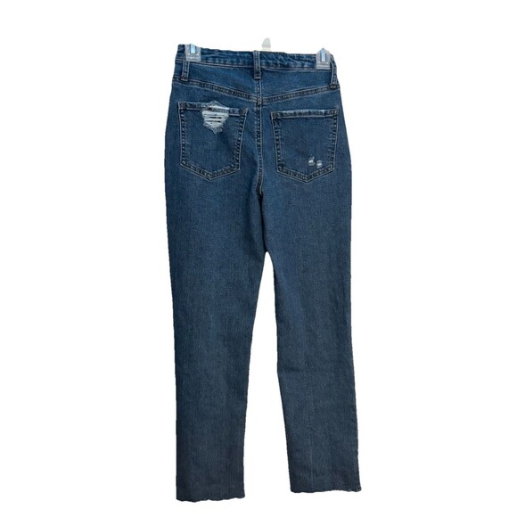 And Now This High Rise Button Fly Cropped Raw Hem Jeans Women Sz 24 Distressed - Picture 2 of 8
